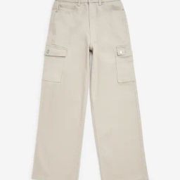 Y&F Kids by Westside Beige Cargo-Style Mid-Rise Cotton Trousers-image-86