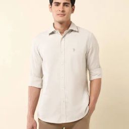 U.S. Polo Assn. Beige Cotton Regular Fit Shirt-picture-23