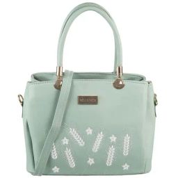 Walkway Light Green Embroidered Medium Handbag-image-21