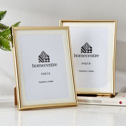 Home Centre Sepia Allure Gold-Toned & White 2 Pieces Table Photo Frames-image-93
