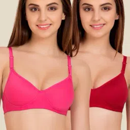 Tweens Pink & Red Padded Bra (Pack Of 2)-image-91