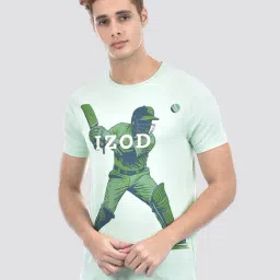 IZOD Green Slim Fit Logo Printed T-Shirt-picture-13