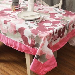Aura Fuchsia Floral Cotton 6 Seater Table Cover-47