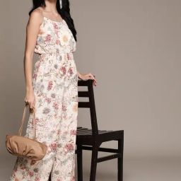 Label Ritu Kumar Ecru Floral Printed Jumpsuit-picture-12