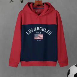 HELLCAT Kids Maroon & Navy Color Block Full Sleeves Sweatshirt-image-76