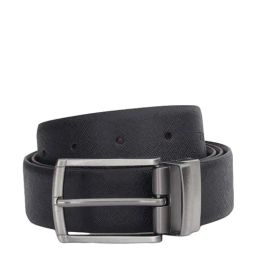 The Vertical Black & Brwon Leather Reversible Belt for Men-image-54