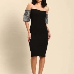 Qurvii Black Casual Dress-image-79