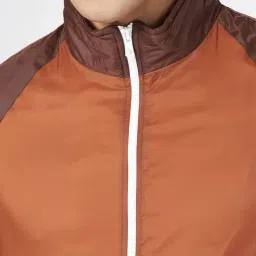 People By Pantaloons Brown Regular Fit Colour Block Jacket image 5