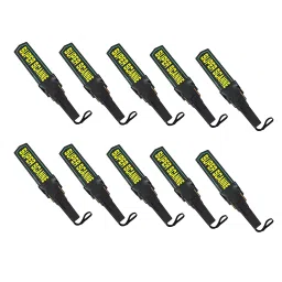 Robustt High Sensitivity Hand Held Metal Detector with Leather case on Handle, Battery, Alarm Mode Sound, Vibration and Led Lights for Malls, Airports, Railway Stations, Banks Pack of 2 image 1
