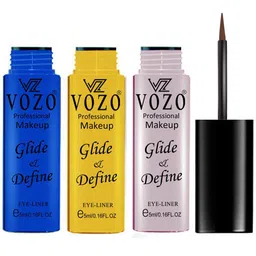 VOZO Set Of 3 Glide & Define Infusion Essential Liquid Eyeliner- 5ml Each- Shade- 08-10-11-27