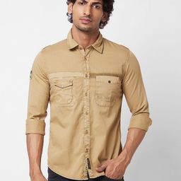SPYKAR Spread Collar Long Sleeves Cotton Casual Shirt-image-43