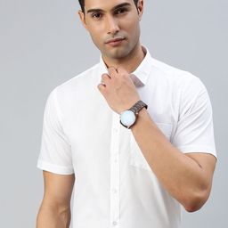 Ramraj Men Classic Spread Collar Solid Cotton Formal Shirt-image-44