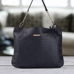 Caprese Blue Textured Hobo Bag-51