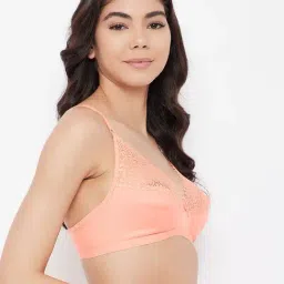 Clovia Peach Non Wired Non Padded Full Coverage Bra image 4