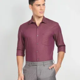 Arrow Purple Regular Fit Printed Cotton Shirt-picture-18