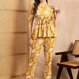 BAESD Women Printed Pure Cotton Tunic With Trousers Co-Ords-image-62