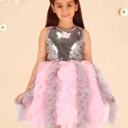 Cutecumber Kids Pink Embellished Dress-image-71