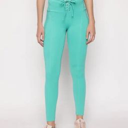Guess Green Solid Skinny Fit Agatha Leggings-image-46