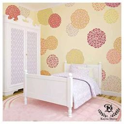 Kayra Decor Marigold Flower 16x24 Inch Wall Design Stencil Painting KHS268-image-28