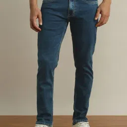 Peter England Blue Cotton Slim Fit Jeans-picture-0