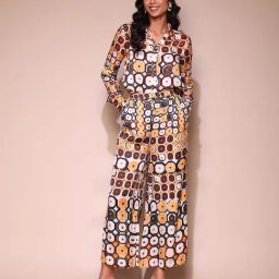 Label Ritu Kumar Brown Printed Co-Ord Set-image-39