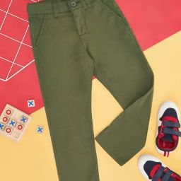 Pantaloons Junior Cedar Green Regular Fit Trousers-image-65