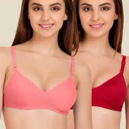 Tweens Peach & Red Padded Bra (Pack Of 2)-image-28