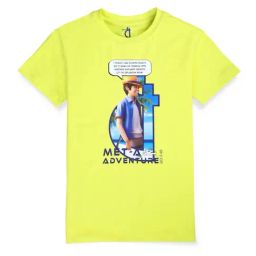 Gini & Jony Boys Green Digital Print T-Shirt-image-92