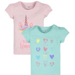 Plum Tree Kids Pink & Blue Cotton Printed T-Shirt (Pack of 2)-image-60