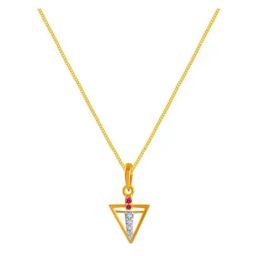 P.C. Chandra Jewellers 14k Yellow Gold Triangular Pendant-image-17