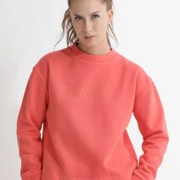 RAREISM Orange Blended Solid Long Sleeves Sweatshirt-image-124
