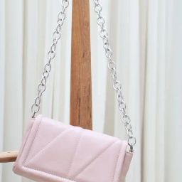 Kazo Pink PU Quilted Sling Handbag-image-50