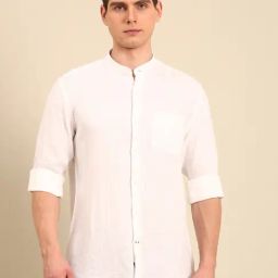 Linen Club White Linen Slim Fit Shirt-image-25