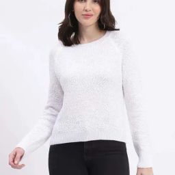 MADAME White Plain Sweater-image-73