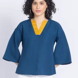 SHAYE Blue Regular Fit Top-image-78