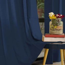 Urban Space Waffle Navy Blue Cotton Door Curtains - Set of 2-18