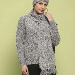 MADAME Grey Plain Sweater-image-20