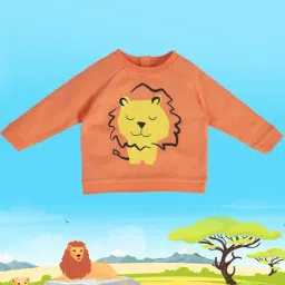 MINIKLUB Kids Orange Printed Full Sleeves Sweatshirt-picture-8