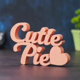 eCraftIndia Peach Wooden Romantic "Cutie Pie Heart " Cutout Showpiece-image-65