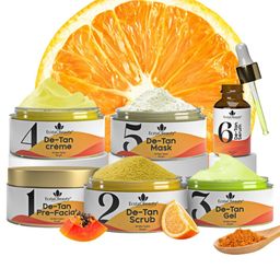 EcstaCBeauty Set Of 6 De-Tan Pre-Facial, Scrub, Gel, Crme, Mask - 50 g Each & Serum 15 m-33