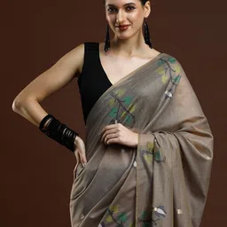 Mitera Ethnic Motif Woven Design Zari Muga Saree-picture-42