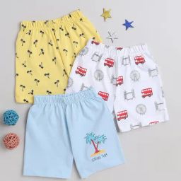 Bumzee Kids Multicolor Printed Shorts (Pack Of 3)-picture-19
