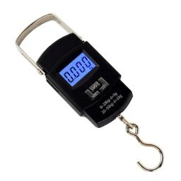 MCP Plastic Digital Hanging 110 lbs x 0.02 lb Portable Travel Luggage Scale, 50 kg x 5 g (Black)-image-2