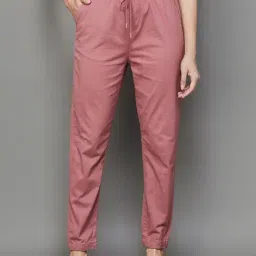 Code by Lifestyle Pink Cotton Joggers-image-10