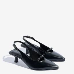 LUNA BLU by Westside Black Pointed-Toe Slingback Mules-image-3