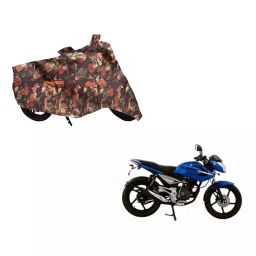 Auto Pearl Waterproof Two Wheeler Cover For Bajaj XCD 135 (Green & Multi Color)-image-36
