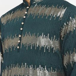Devyom Men Embroidered Regular Thread Work Kurta with Pyjamas image 4