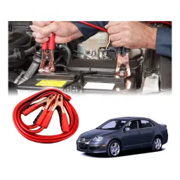 Auto Pearl 2.29 m (7.5 Ft) 500 A Heavy Duty Booster Anti Tangle Battery Jumper Cable for Volkswagen Jetta (Pack of 2)-image-96