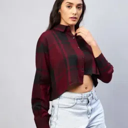 chimpaaanzee Chimpanzee Maroon & Black Chequered Shirt-picture-21