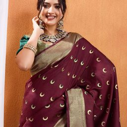 DIVASTRI Women Woven Design Zari Banarasi Saree-16
